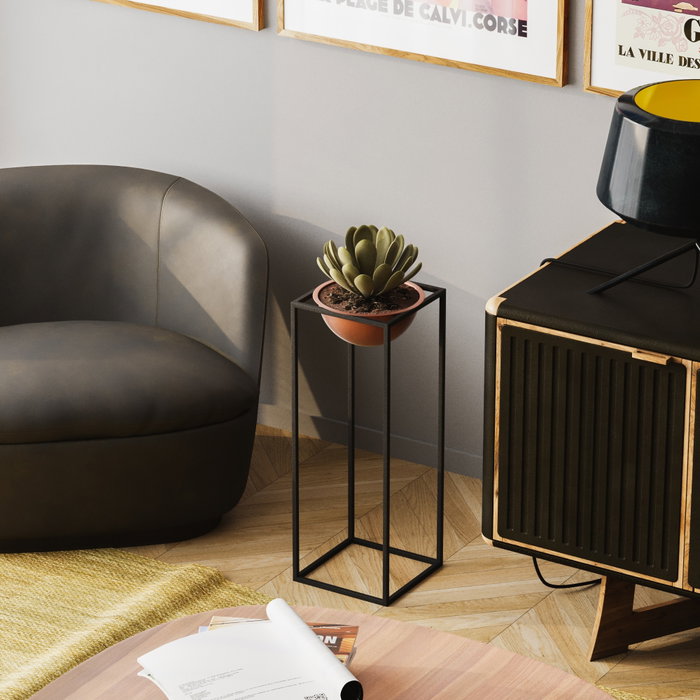 Aberto Design Maceta Decorativa GED-021-B Negro y Cobre